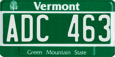 VT license plate ADC463