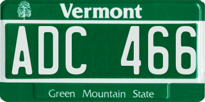 VT license plate ADC466