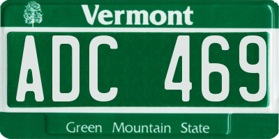 VT license plate ADC469