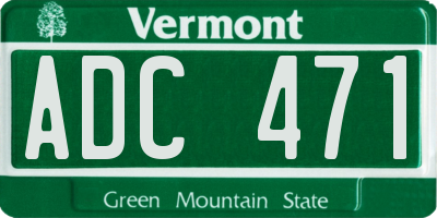 VT license plate ADC471