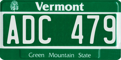 VT license plate ADC479