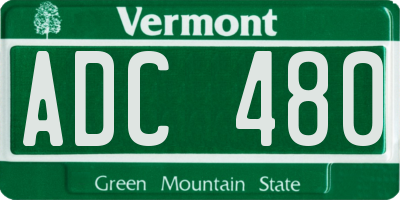 VT license plate ADC480