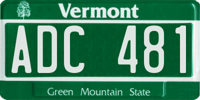 VT license plate ADC481