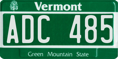VT license plate ADC485