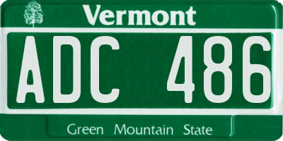 VT license plate ADC486