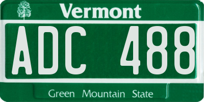 VT license plate ADC488