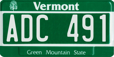 VT license plate ADC491