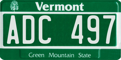 VT license plate ADC497