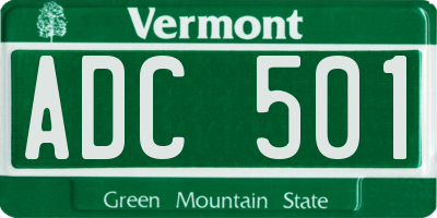 VT license plate ADC501