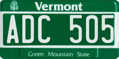 VT license plate ADC505