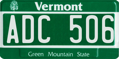 VT license plate ADC506