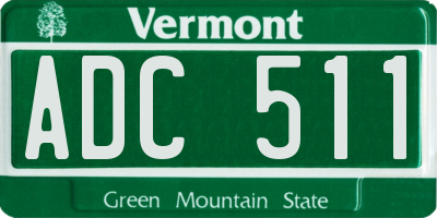 VT license plate ADC511