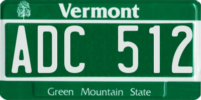 VT license plate ADC512