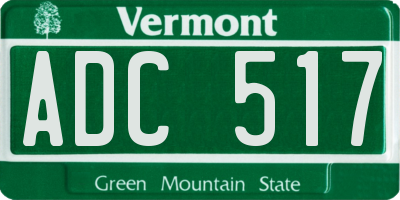 VT license plate ADC517
