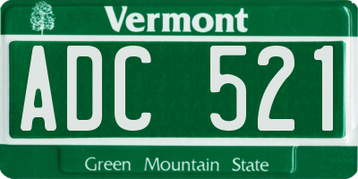 VT license plate ADC521