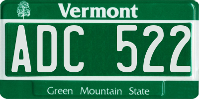 VT license plate ADC522
