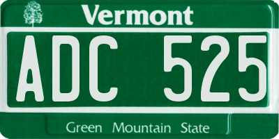 VT license plate ADC525