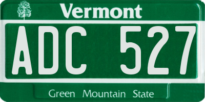 VT license plate ADC527