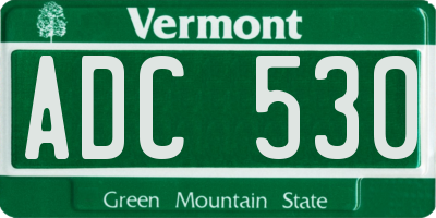 VT license plate ADC530