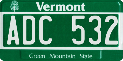 VT license plate ADC532