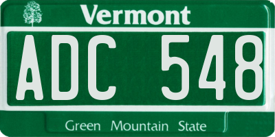 VT license plate ADC548