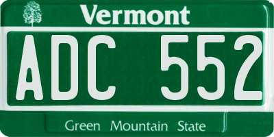 VT license plate ADC552