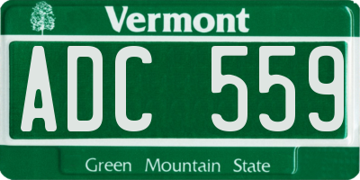 VT license plate ADC559