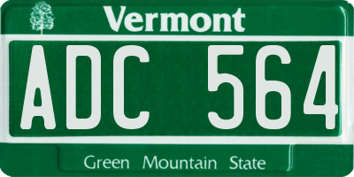 VT license plate ADC564