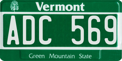 VT license plate ADC569