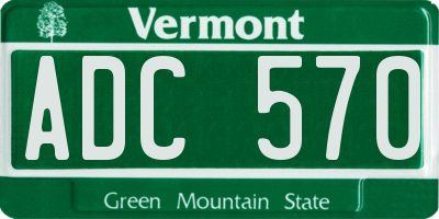 VT license plate ADC570