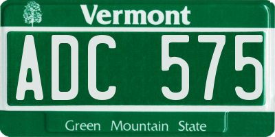 VT license plate ADC575