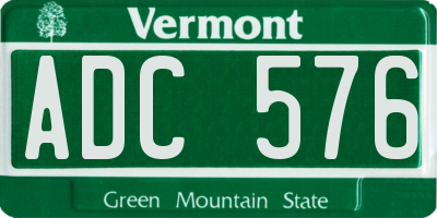 VT license plate ADC576