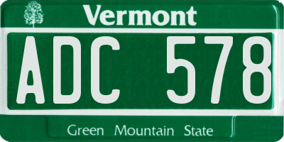 VT license plate ADC578