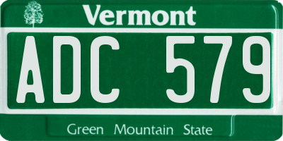 VT license plate ADC579