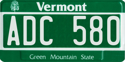 VT license plate ADC580