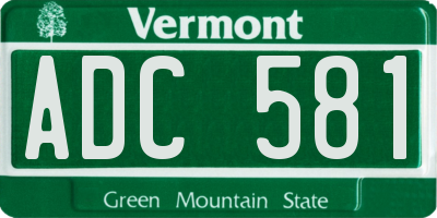 VT license plate ADC581