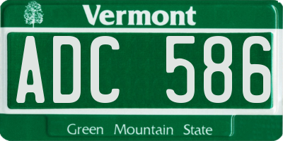 VT license plate ADC586