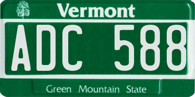 VT license plate ADC588
