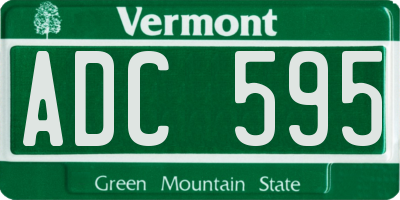 VT license plate ADC595