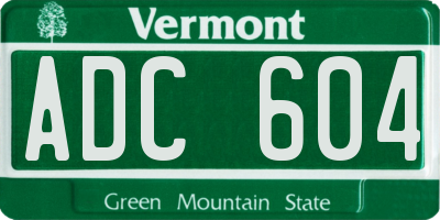 VT license plate ADC604