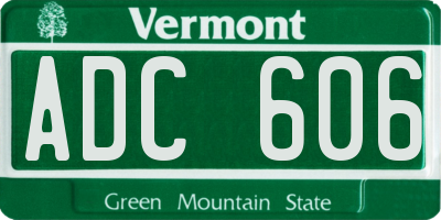 VT license plate ADC606