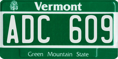 VT license plate ADC609