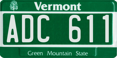 VT license plate ADC611
