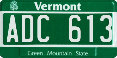 VT license plate ADC613
