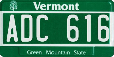 VT license plate ADC616