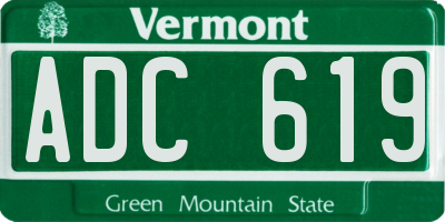 VT license plate ADC619