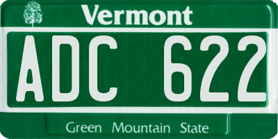 VT license plate ADC622