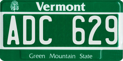 VT license plate ADC629