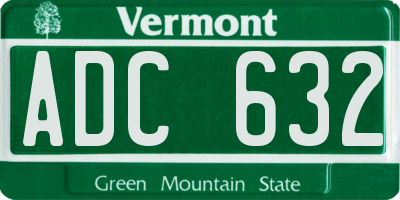 VT license plate ADC632