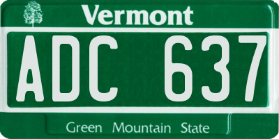 VT license plate ADC637